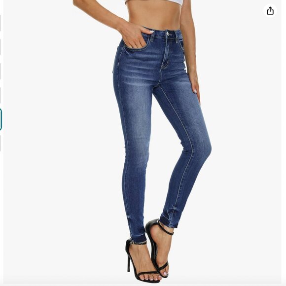 VIPONES Women's Skinny Jeans Stretchy High Rise Tummy Control Trendy Jeggings De - Picture 5 of 7